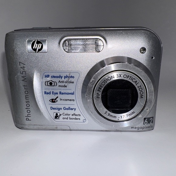 HP Other - HP Photosmart M547 Point and Shoot Camera 6.2MP Silver SNPRB-0747 Untested‎